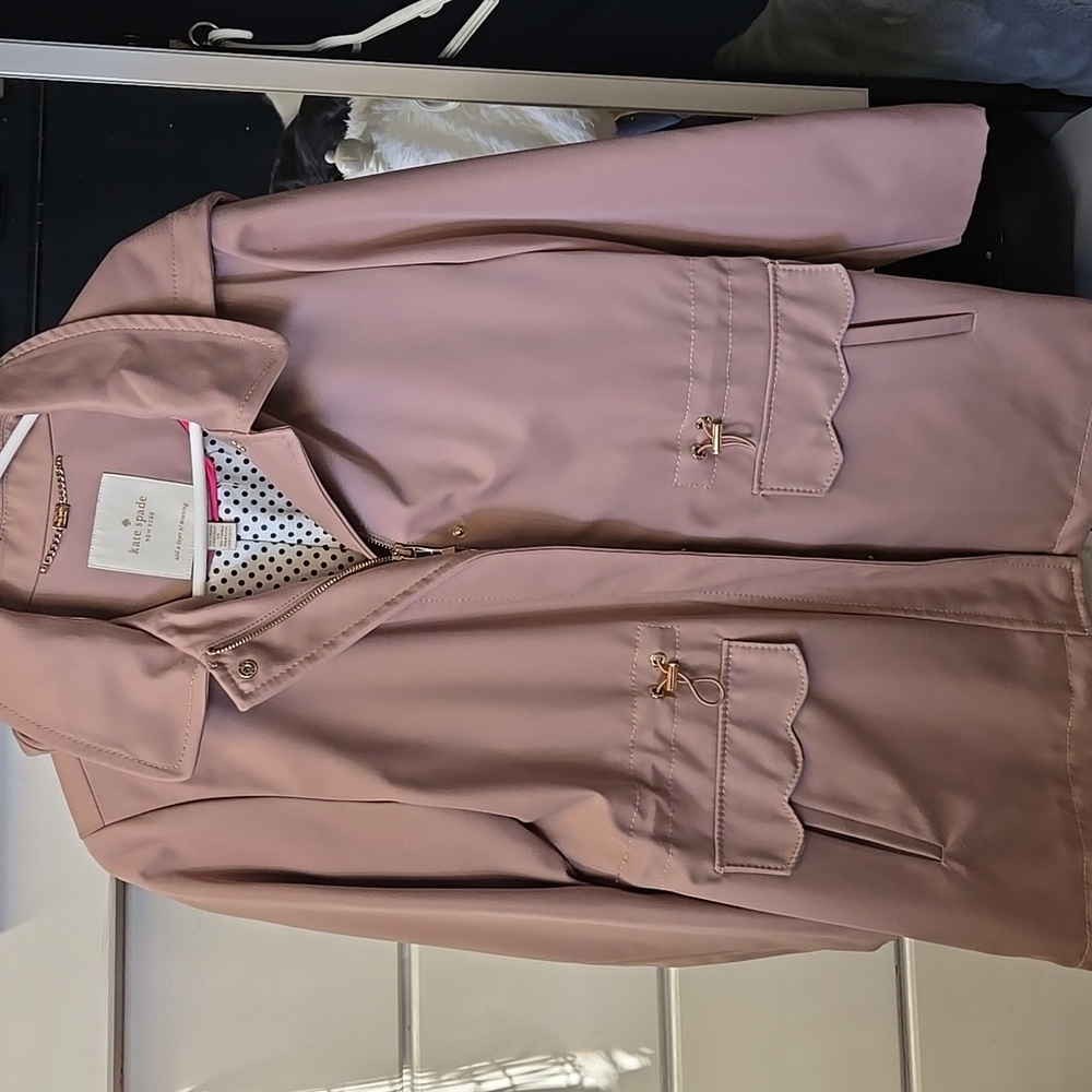 kate spade Blush Pink Scallop-Trim Raincoat